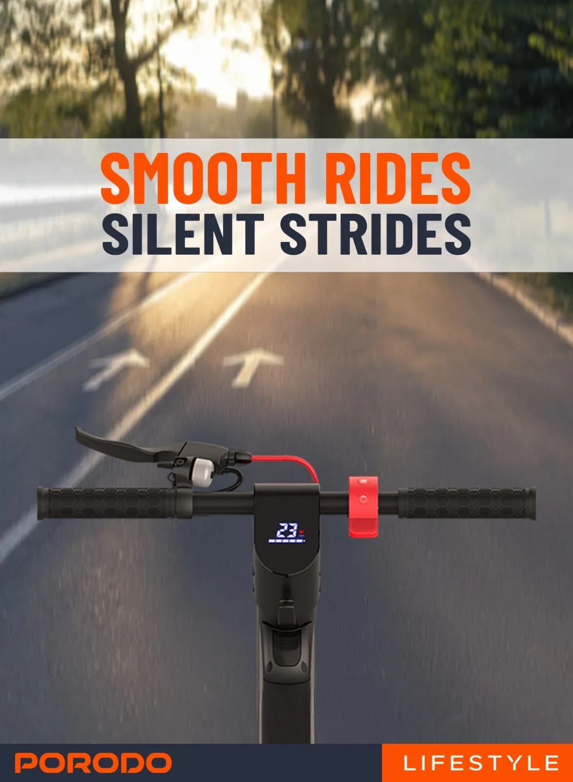 Porodo Electric Scooter Pro - 32 Km/h, Black 5
