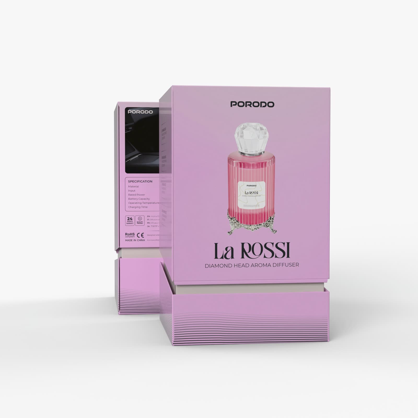 Porodo La Rossi Diamond Head Aroma Diffuser — Pink 1