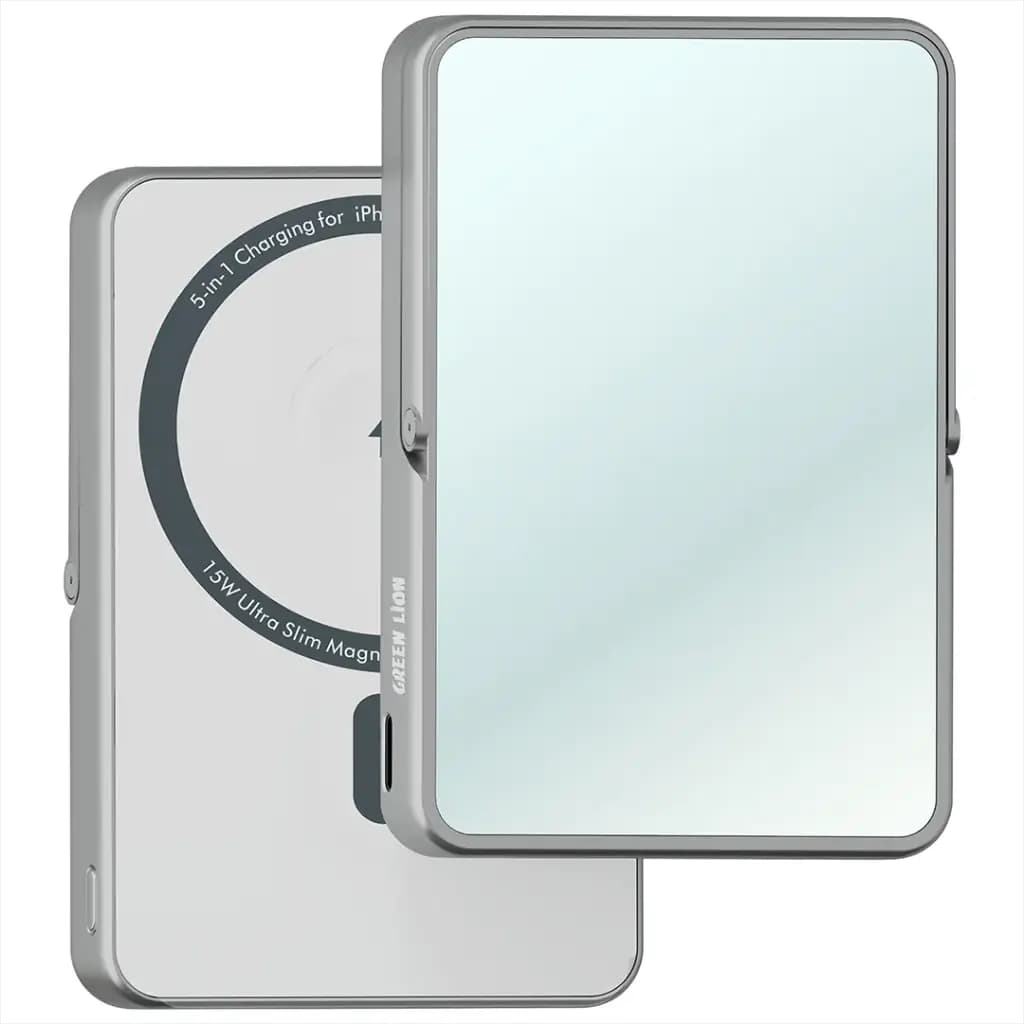 Green Lion Mirror Bank 10000mAh MagSafe Power Bank - Silver Green Lion Mirror Bank 10000mAh MagSafe Power Bank - Silver