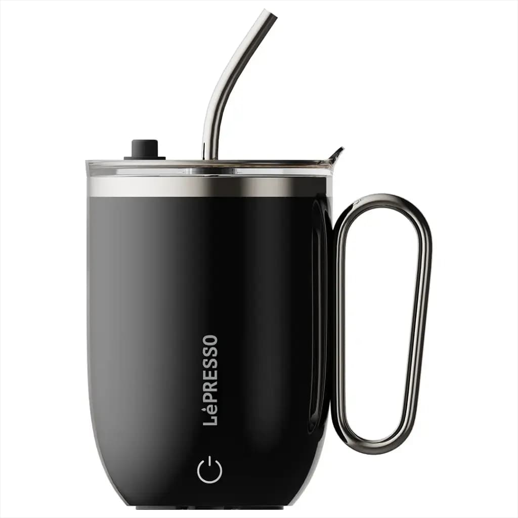 Lepresso Sip Spin Magnetic Auto Stirring Mug with Touch Button - Pink Lepresso Sip Spin Magnetic Auto Stirring Mug with Touch Button - Pink