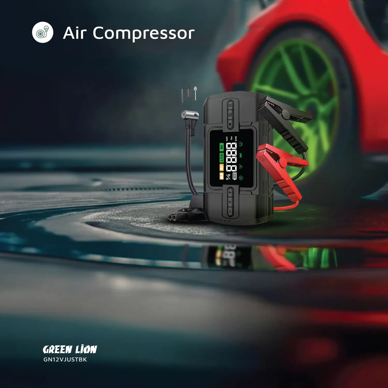 Green Lion Jump Starter - 12000mAh, Black 2