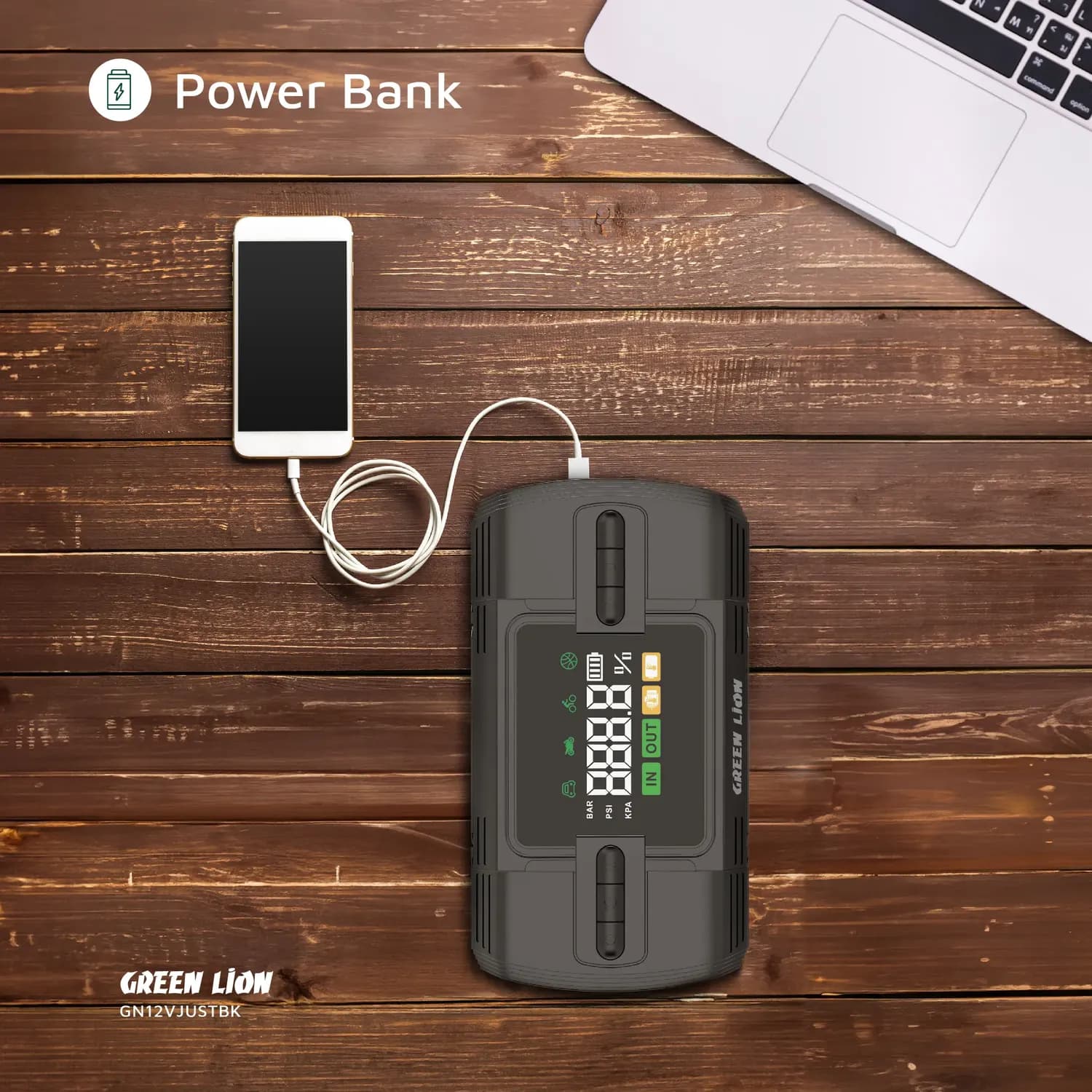 Green Lion Jump Starter - 12000mAh, Black 4