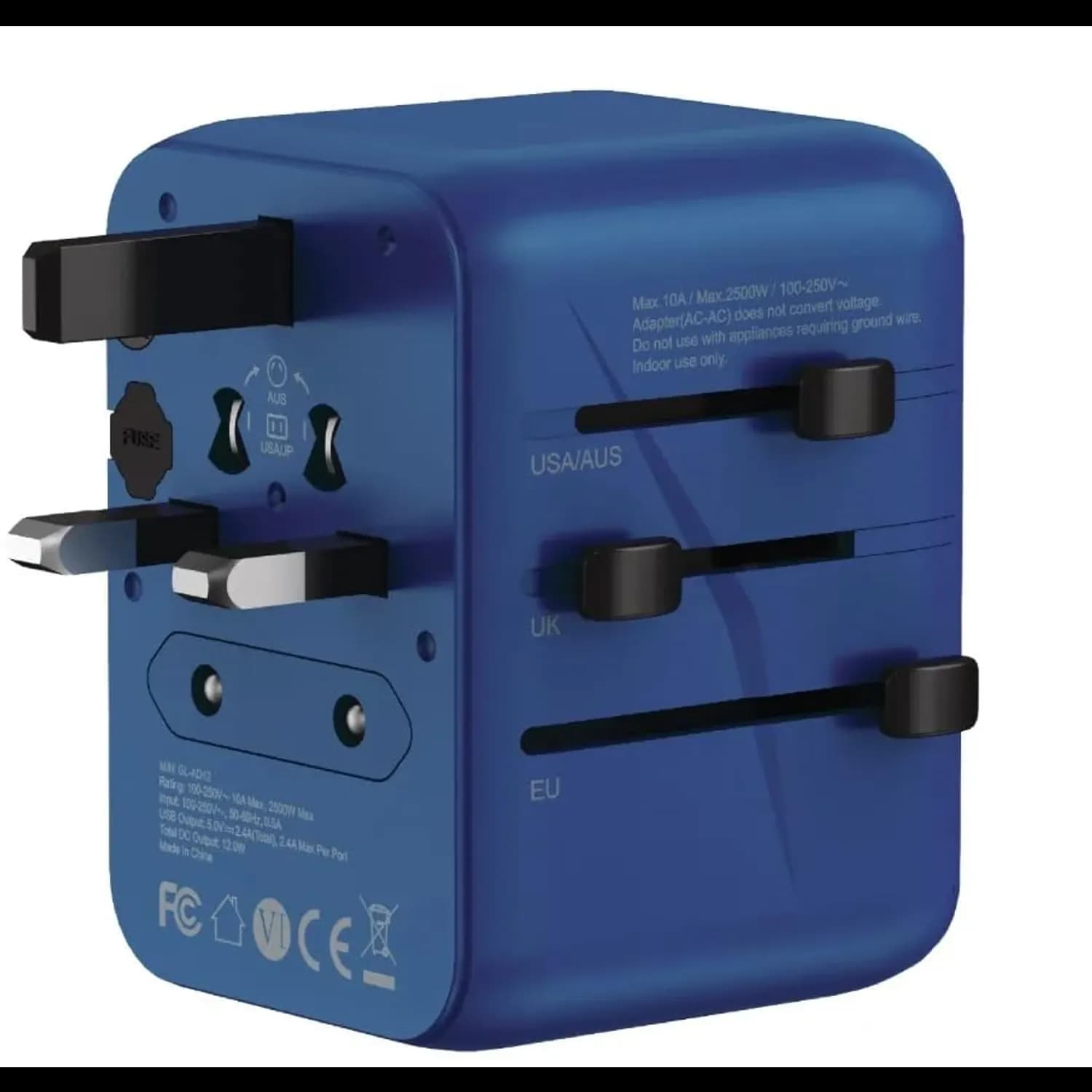 Green Lion Travel Adapter - 12W, Blue 2
