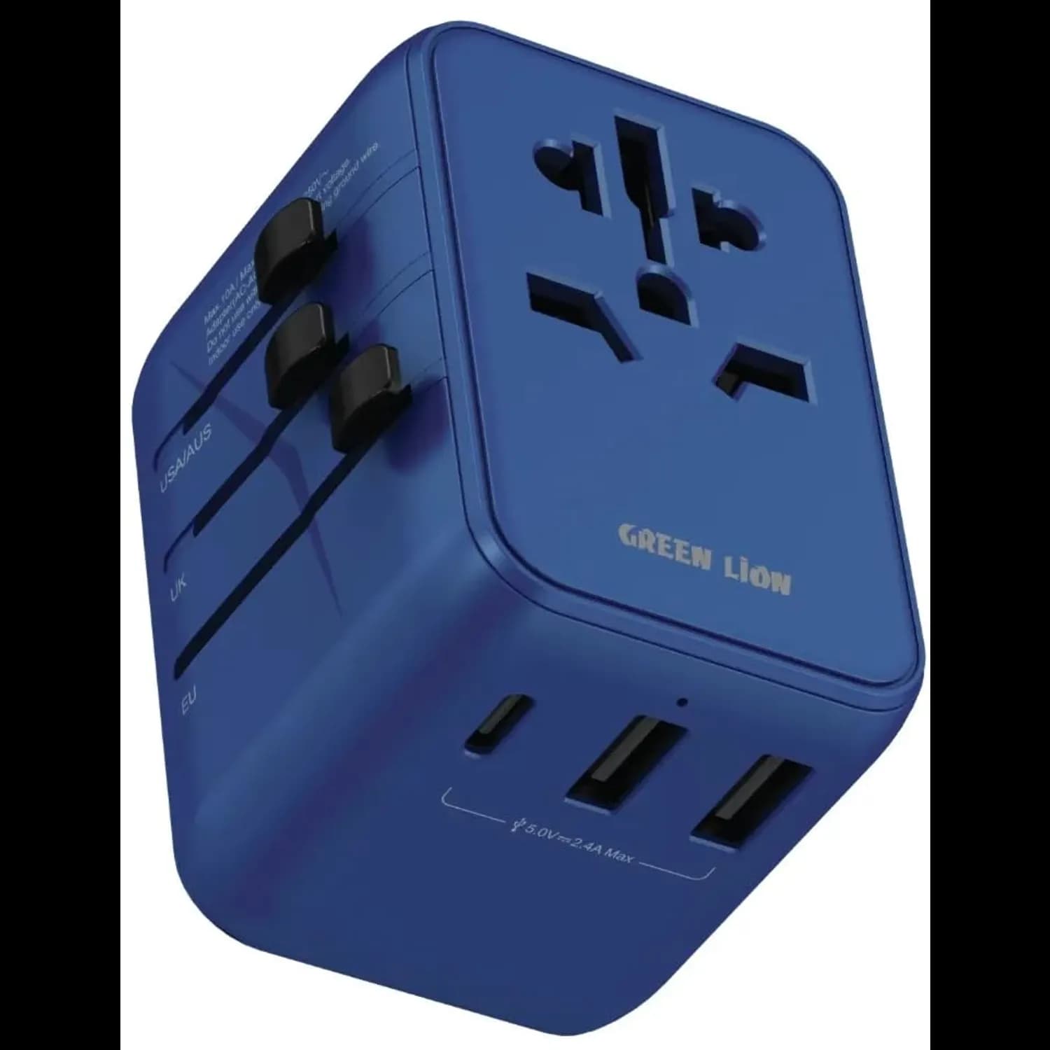 Green Lion Travel Adapter - 12W, Blue 1 Green Lion Travel Adapter - 12W, Blue 1