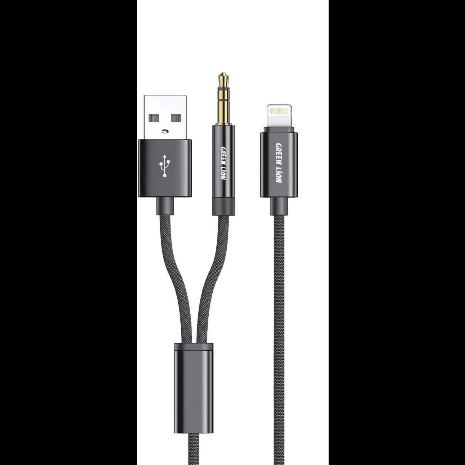 Green Lion USB-C to Lightning Cable - Braided, 27W Fast Charge, Black 1
