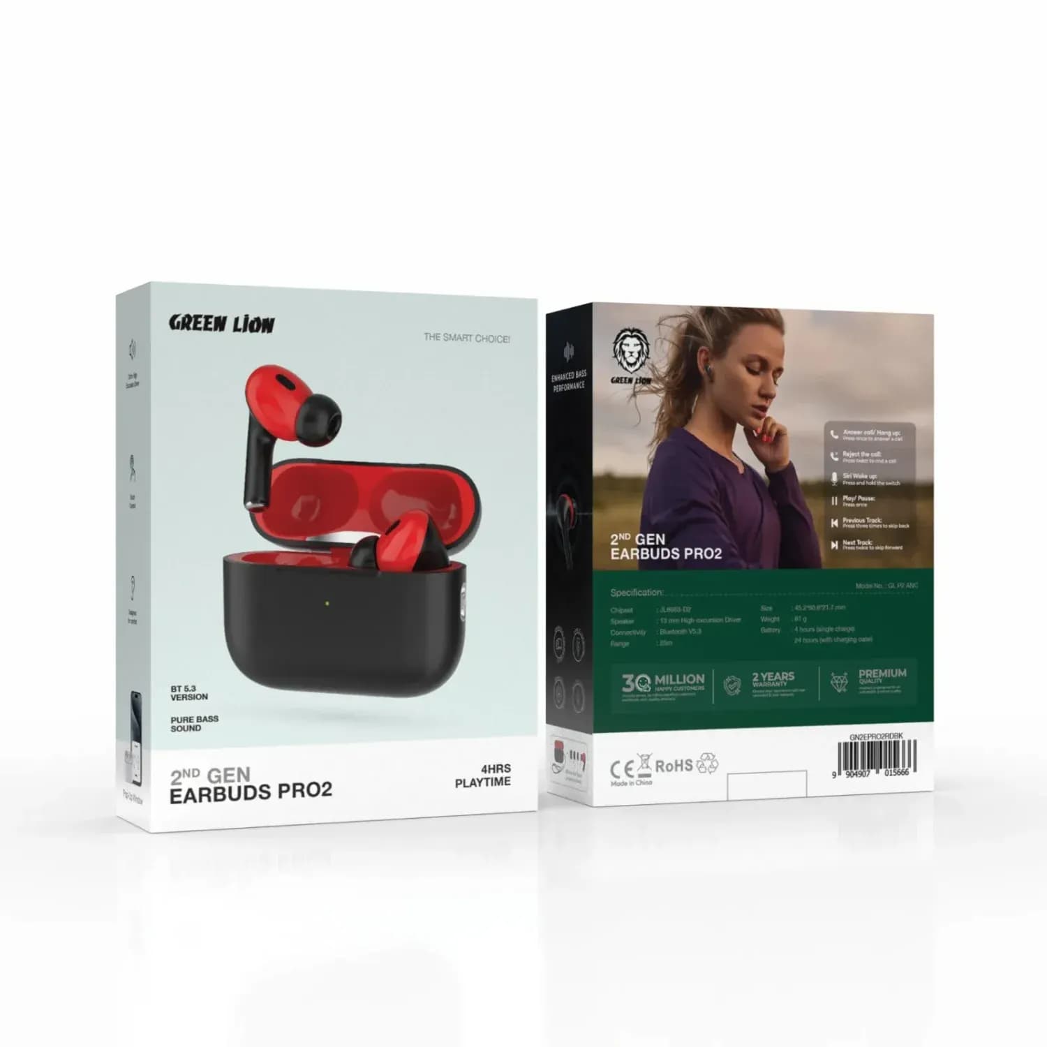 Green Lion Earbuds Pro2 - 2nd Gen - Red Black — Orange 4