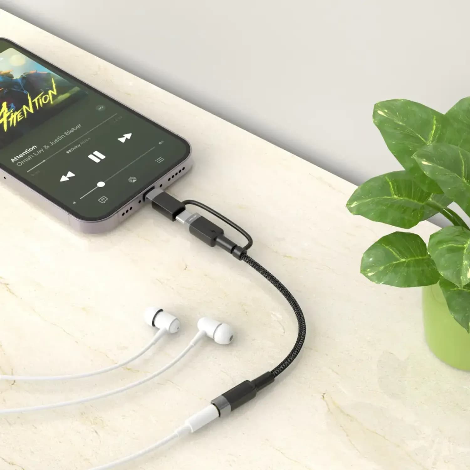 Green Lion Audio Cable - 2-in-1 USB-C & Lightning to 3.5mm, 12cm 2