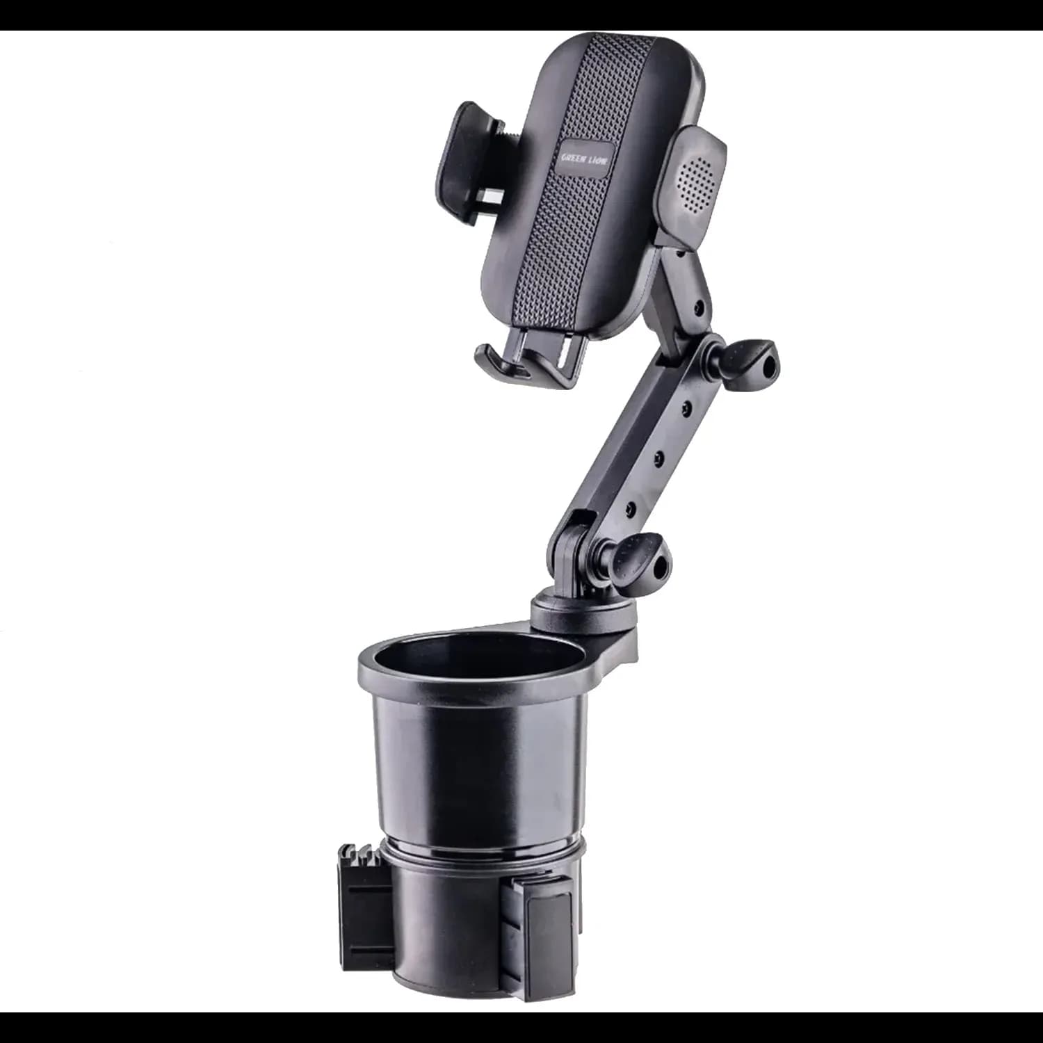 Green Lion FlexGrip - 2-in-1 Car Cup Holder & Phone Mount, Black 1
