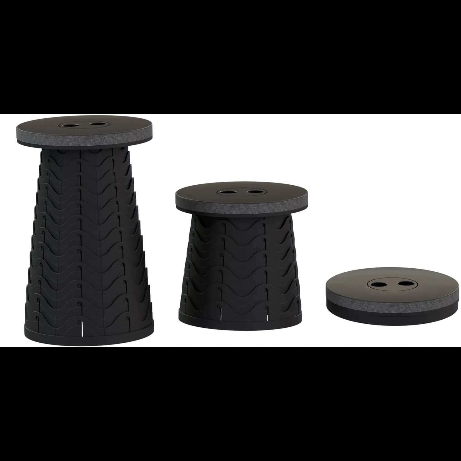 Green Lion Foldable Table & Stool - Twist & Lock, Black 5
