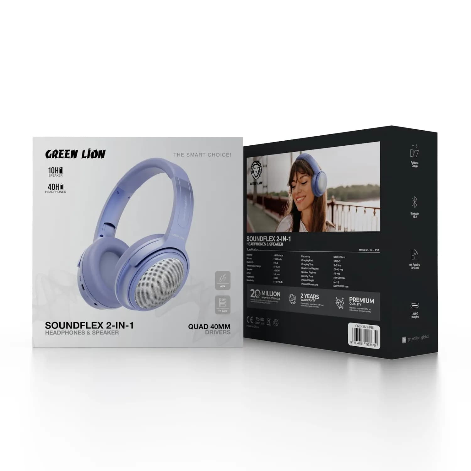 Green Lion Headphones SOUNDFLEX - 2-in-1 Wireless Speaker, Blue 4