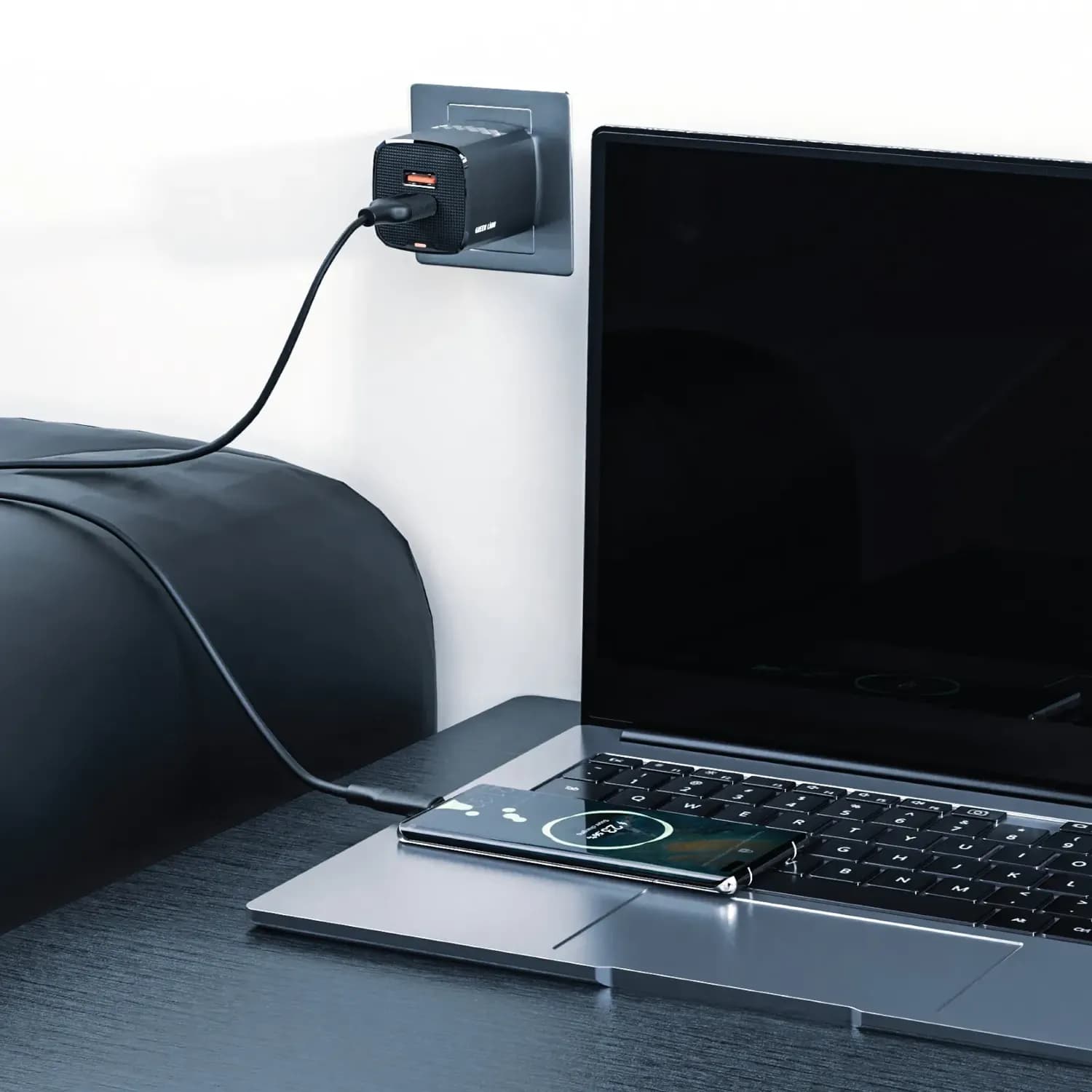 GREEN LION Dual Port Wall Charger - 2 USB-A Ports, Black 2