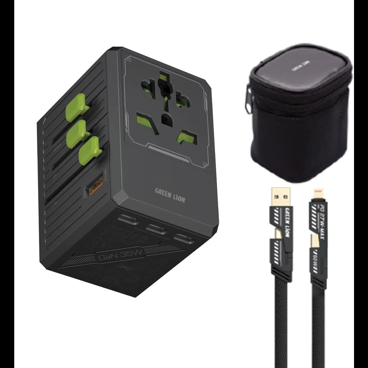 Green Lion GaN Adapter - 2500W PD 35W, Black 1 Green Lion GaN Adapter - 2500W PD 35W, Black 1