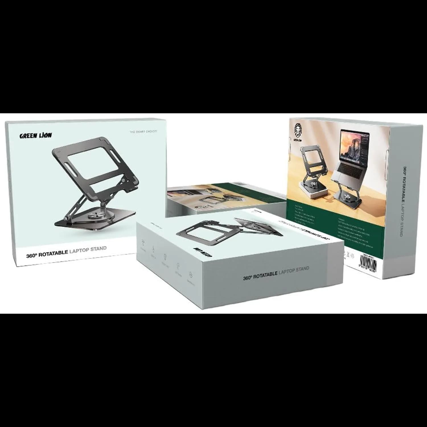 Green Lion Laptop Stand - 360° Rotatable, Black 3