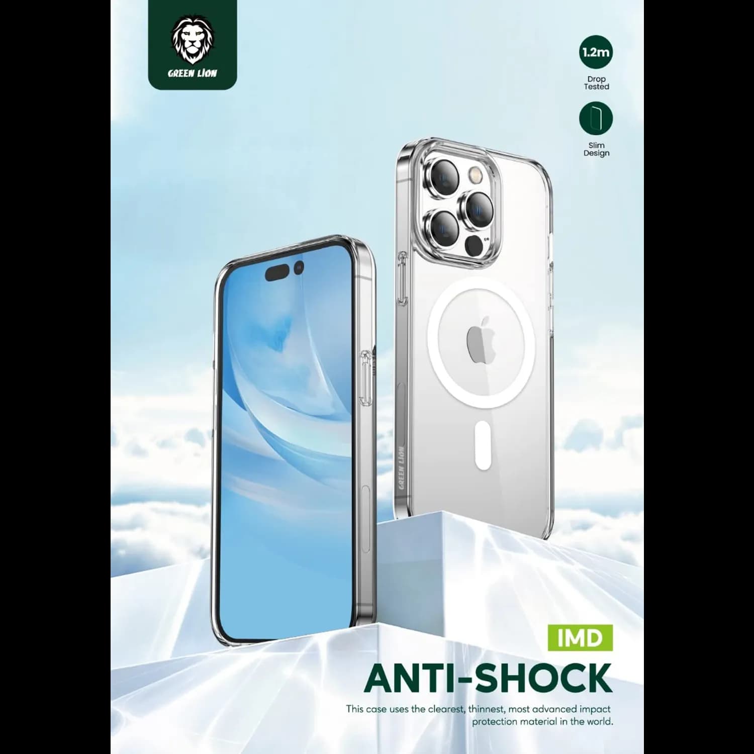 Green Lion iPhone 14 Pro Case Classic - MagSafe Compatible, Clear 5