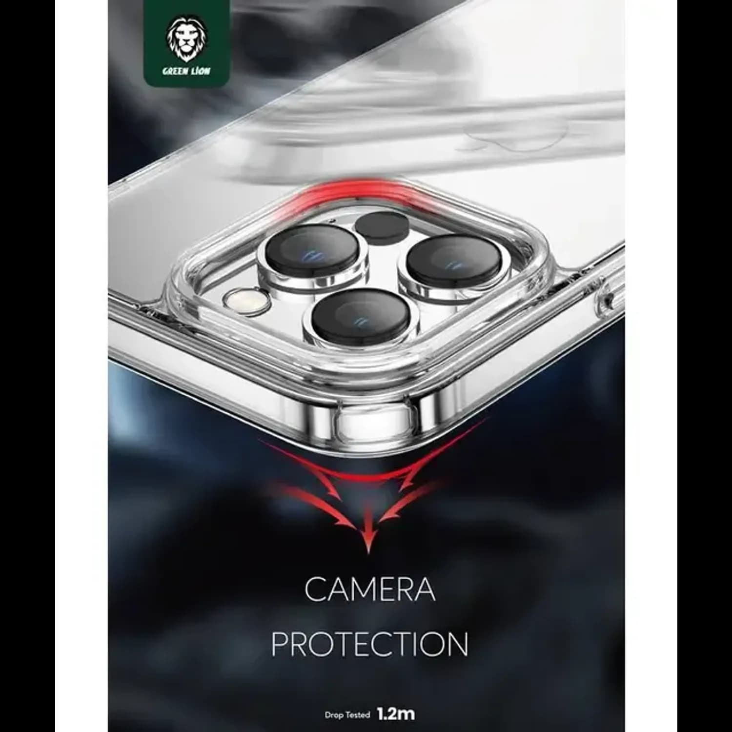 Green Lion iPhone 14 Pro Max Case Classic - Military-Grade, Clear 5