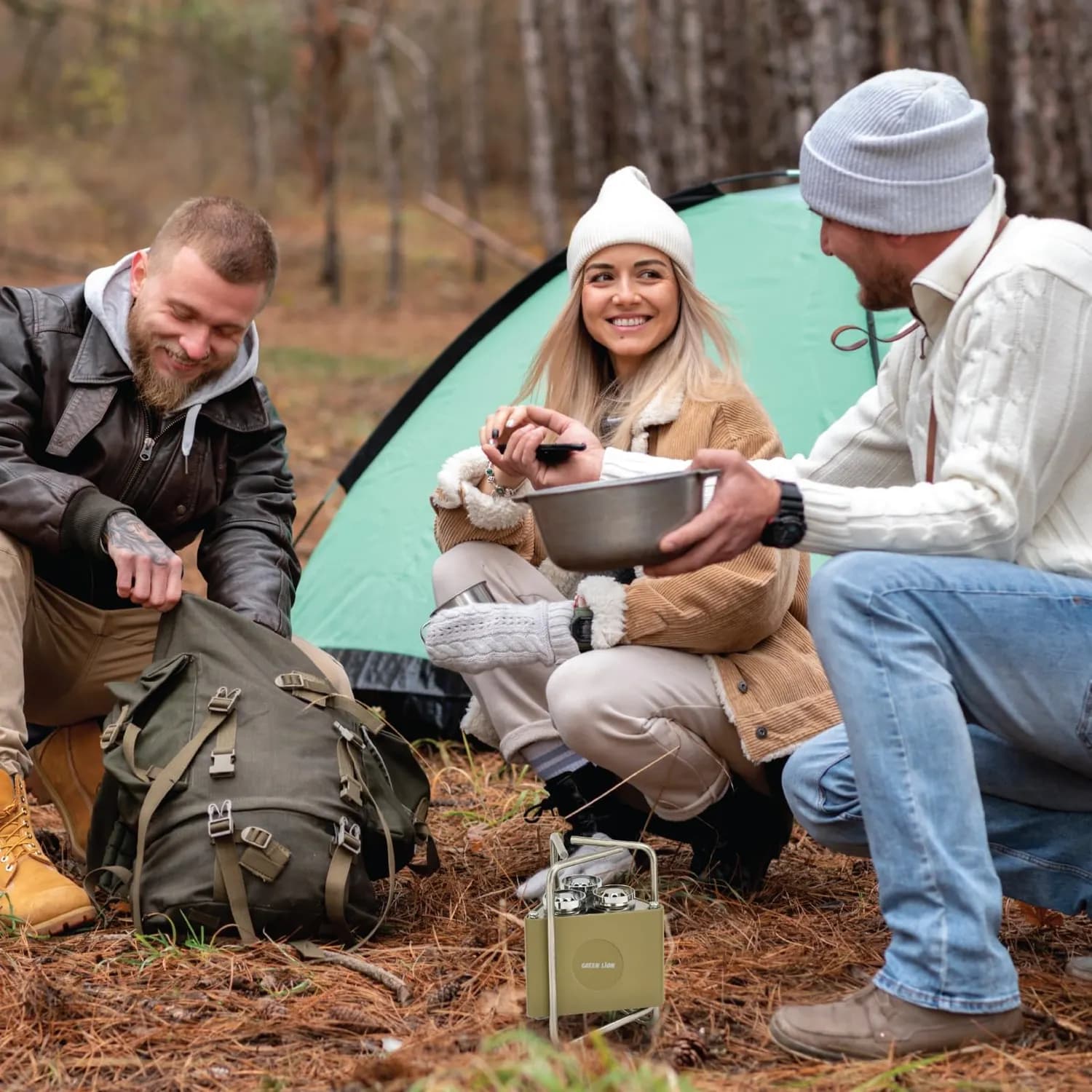 Green Lion Camping Stove - 3-Burner Foldable, 8000W 3