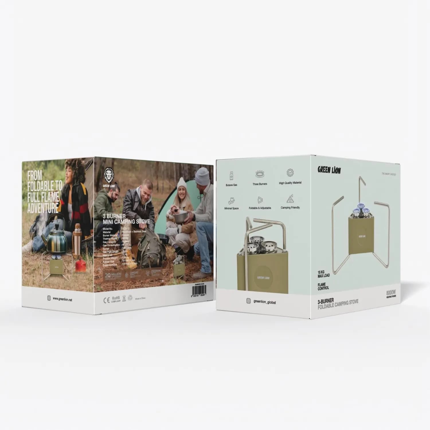 Green Lion Camping Stove - 3-Burner Foldable, 8000W 4