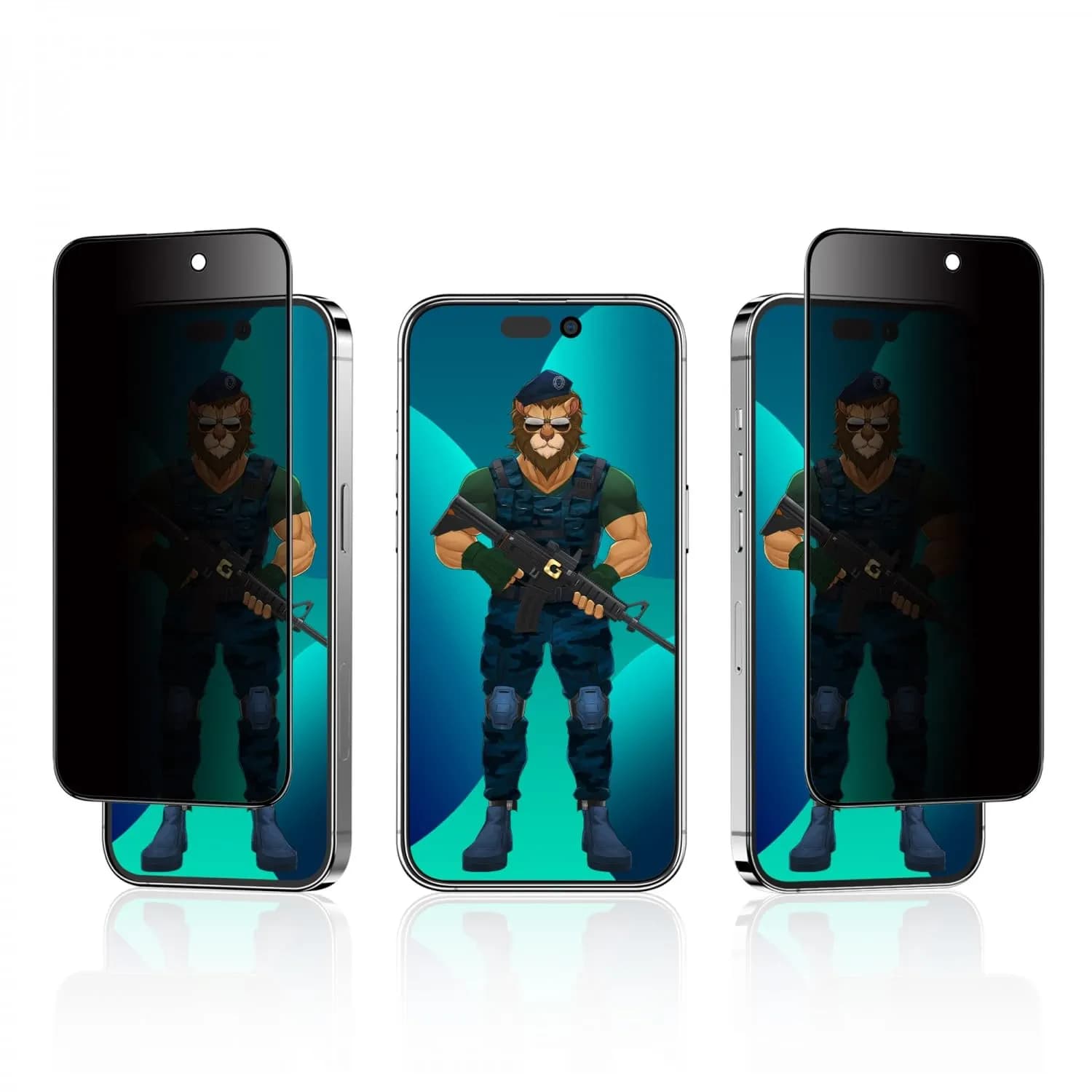 Green Lion Screen Protector iPhone 13 Pro Max/14 Plus - 3D PET Privacy, Black 2