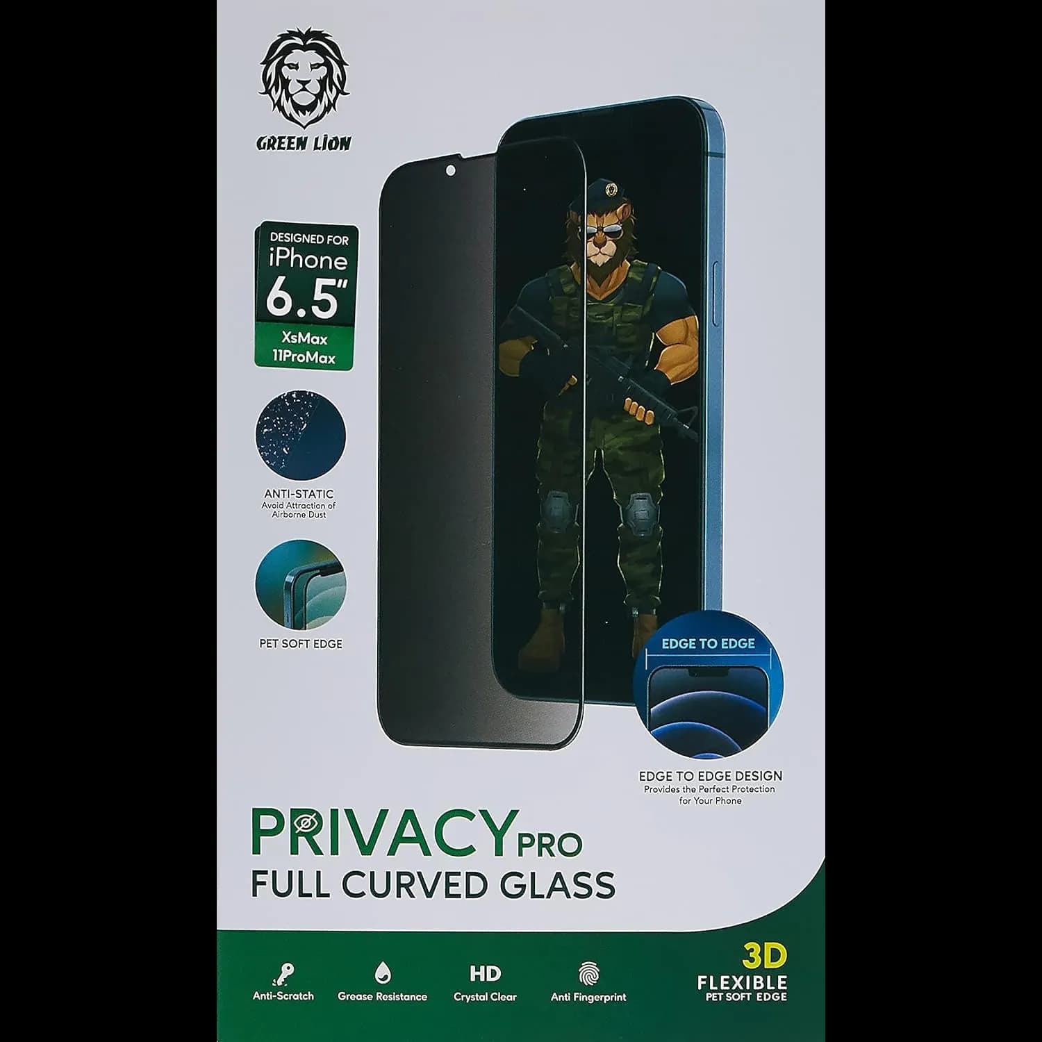 Green Lion Screen Protector iPhone 14 Pro 6.1 - 3D Curved Privacy Glass 4