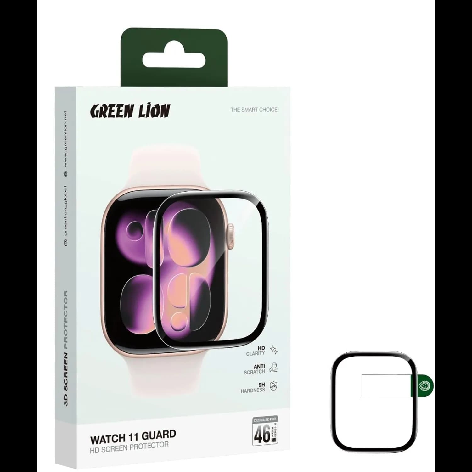 Green Lion Screen Protector Series 11 - 3D Clear, Apple Watch 46mm 2