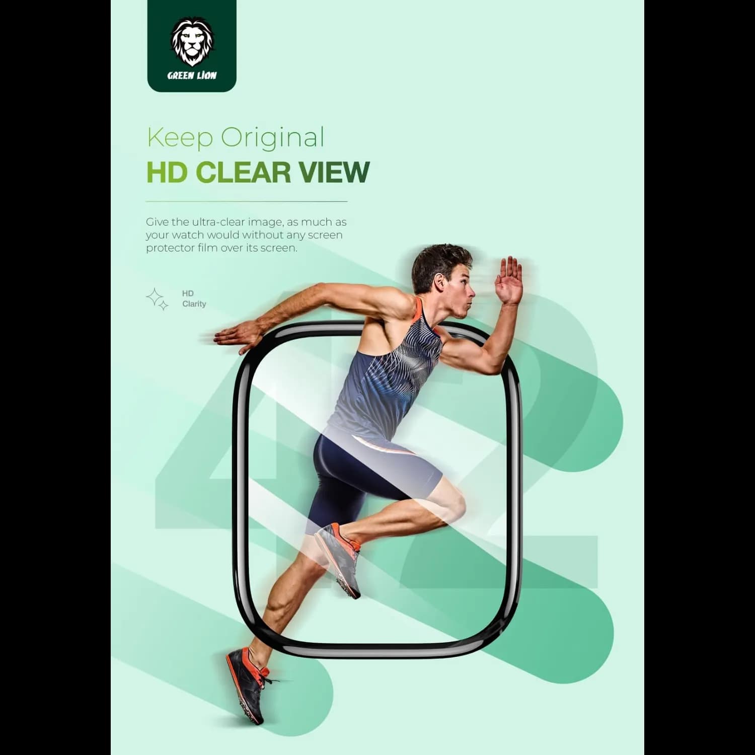 Green Lion Screen Protector for Apple Watch 42mm - 3D, Clear, Anti-Fingerprint 3
