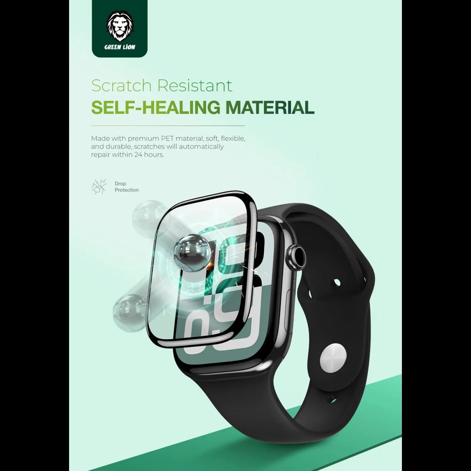 Green Lion Screen Protector 46mm - 3D, 9H Tempered Glass, Clear 3