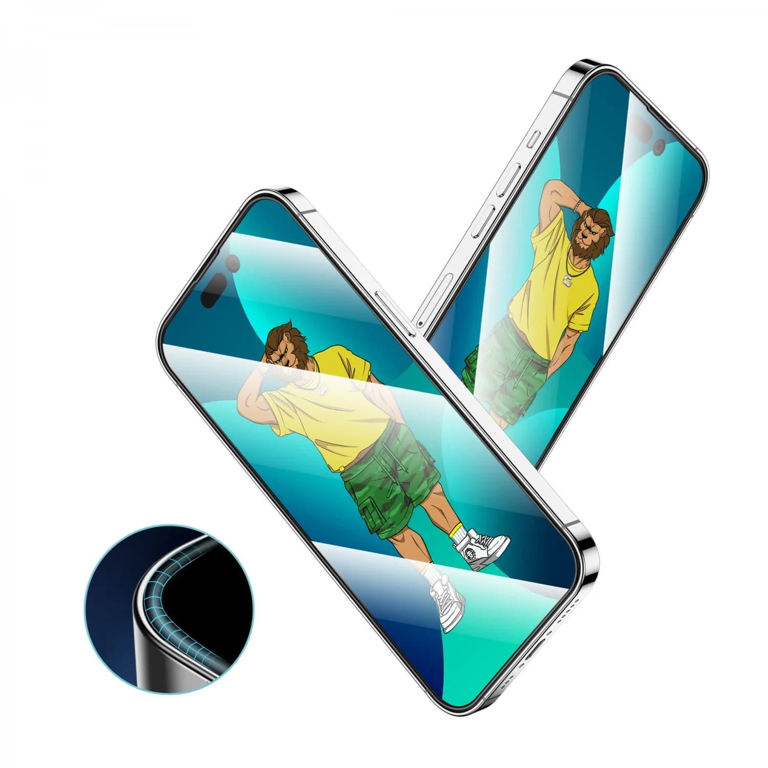Green Lion 3D Silicone Screen Protector for iPhone 13 Pro Max/14 Plus - Clear 3