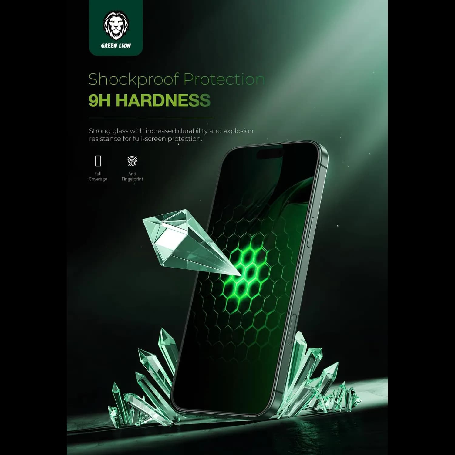 Green Lion Screen Protector iPhone 13/13Pro - 3D Silicone Plus, 9H Tempered Glass, Privacy 4