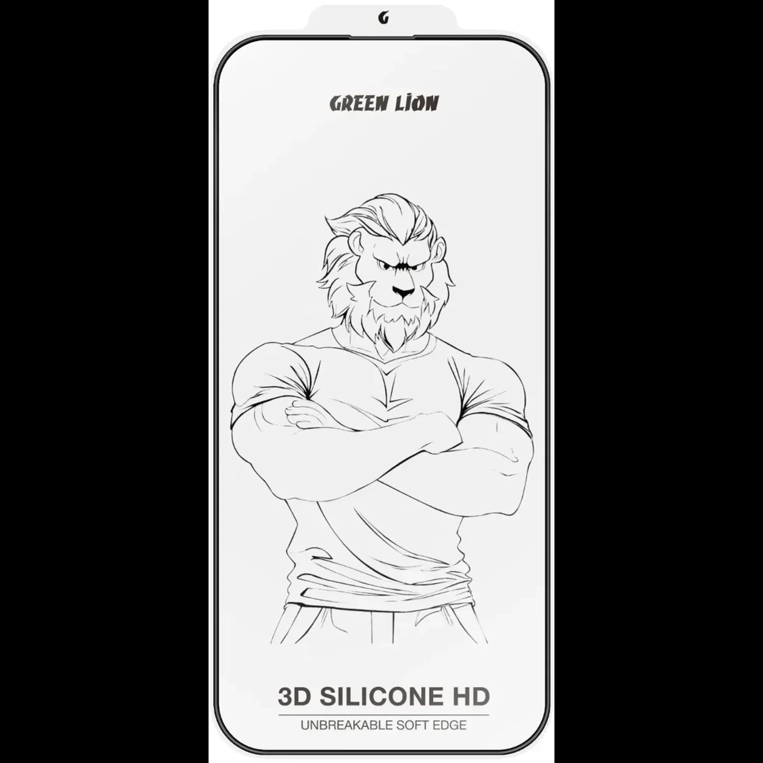 Green Lion Screen Protector iPhone 16 Plus - 3D Silicone, 9H Tempered Glass, Clear