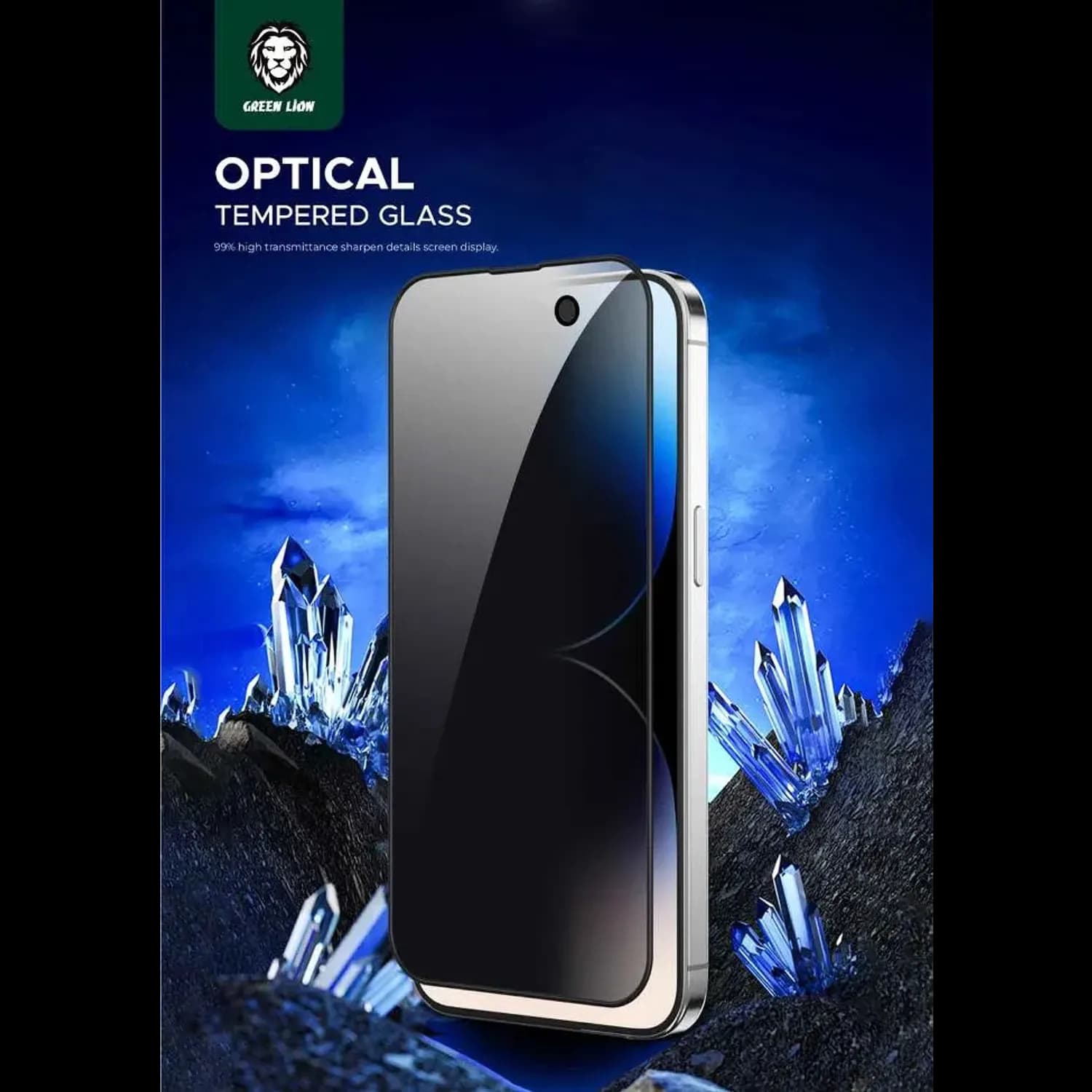 Green Lion Screen Protector iPhone 15 Pro Max - Privacy Edge, 3D Silicone, Black 5