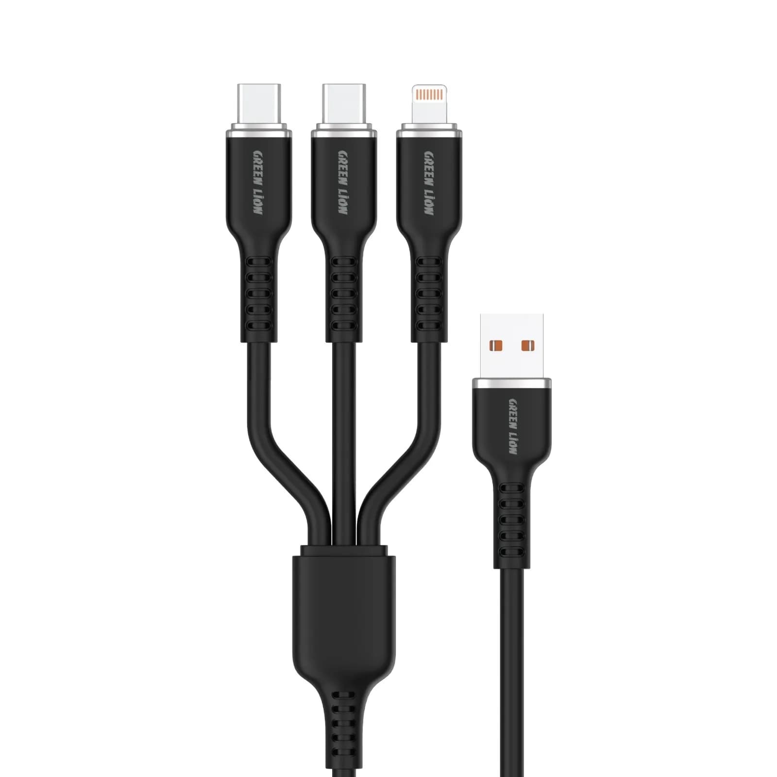 Green Lion 3in1 Silicone Cable - Black 1 Green Lion 3in1 Silicone Cable - Black 1