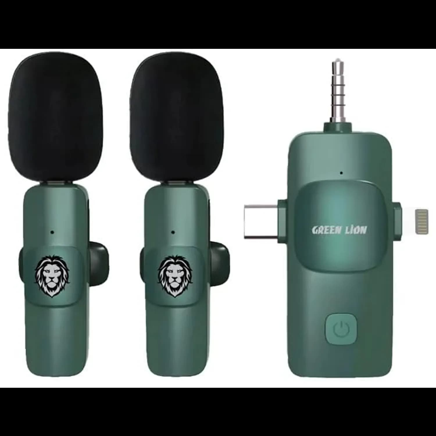 Green Lion 3-in-1 Microphone - Type-C, Lightning, Aux 1