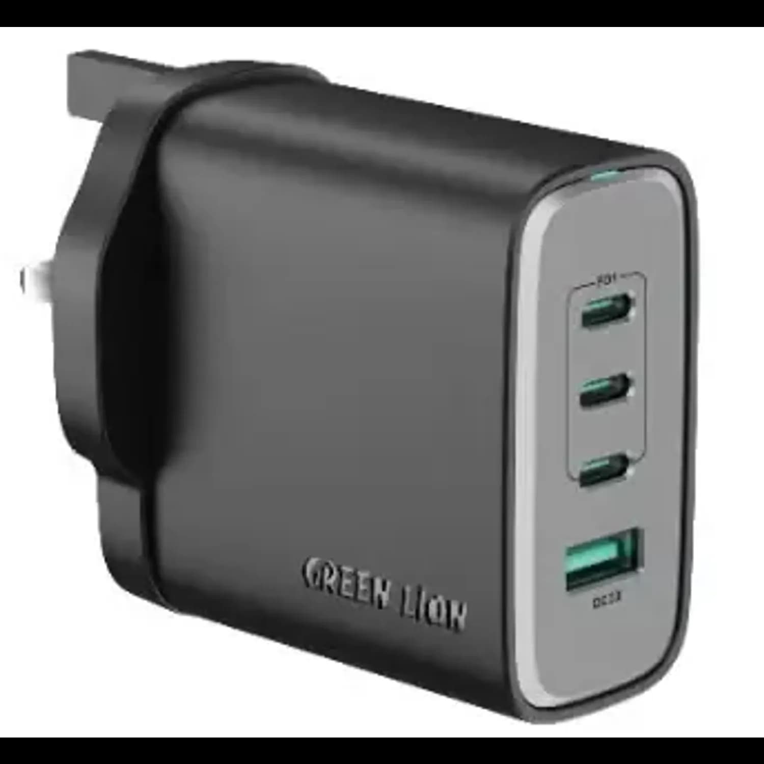 Green Lion Wall Charger SUPRA - 24W GaN, 3x USB-A, Black Grey Green Lion Wall Charger SUPRA - 24W GaN, 3x USB-A, Black Grey
