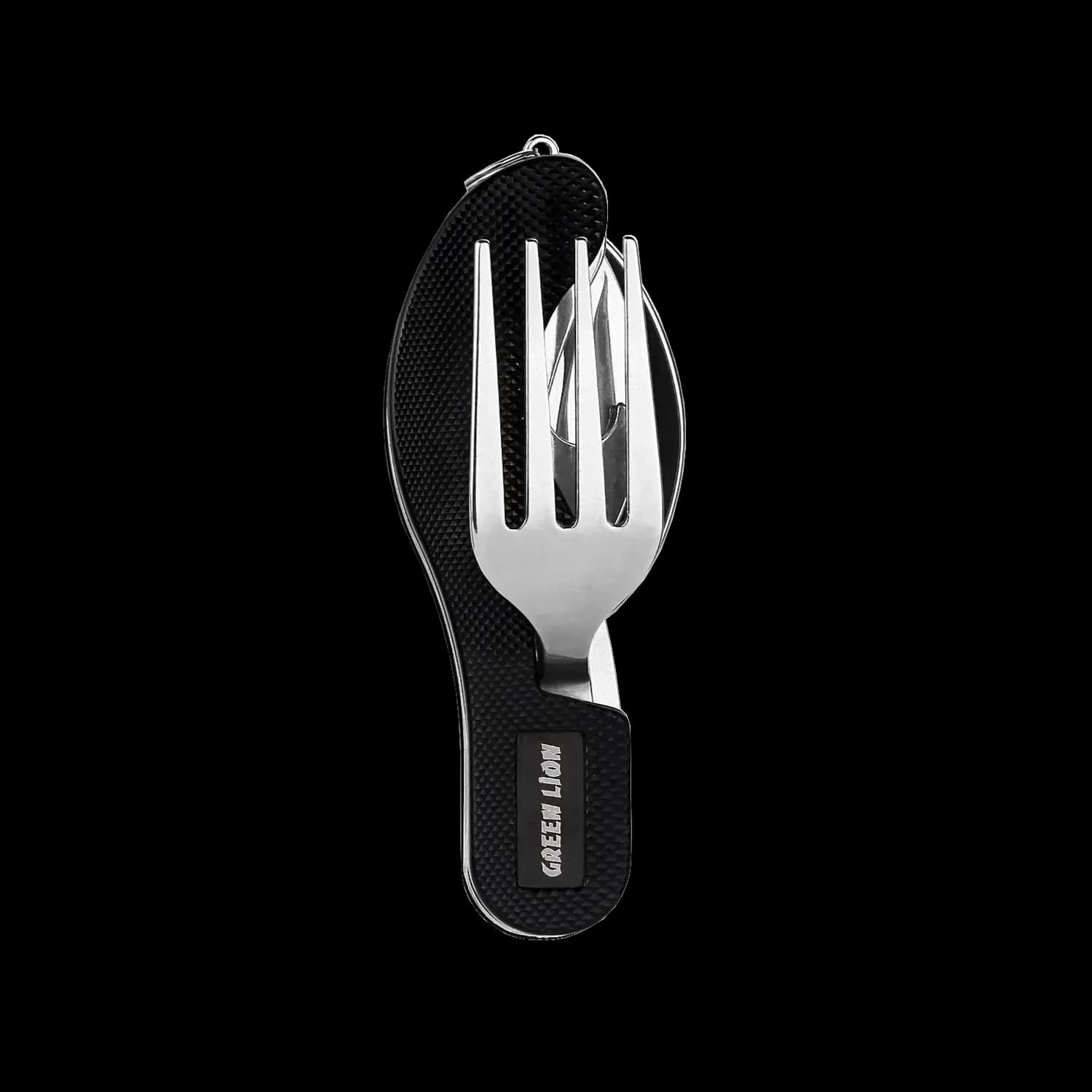 Green Lion Cutlery Set - 4-in-1 Foldable, Black 5