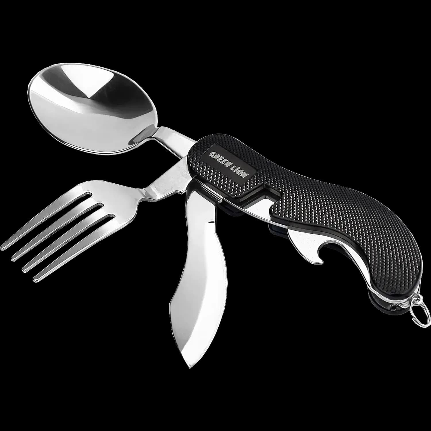 Green Lion Cutlery Set - 4-in-1 Foldable, Black 1