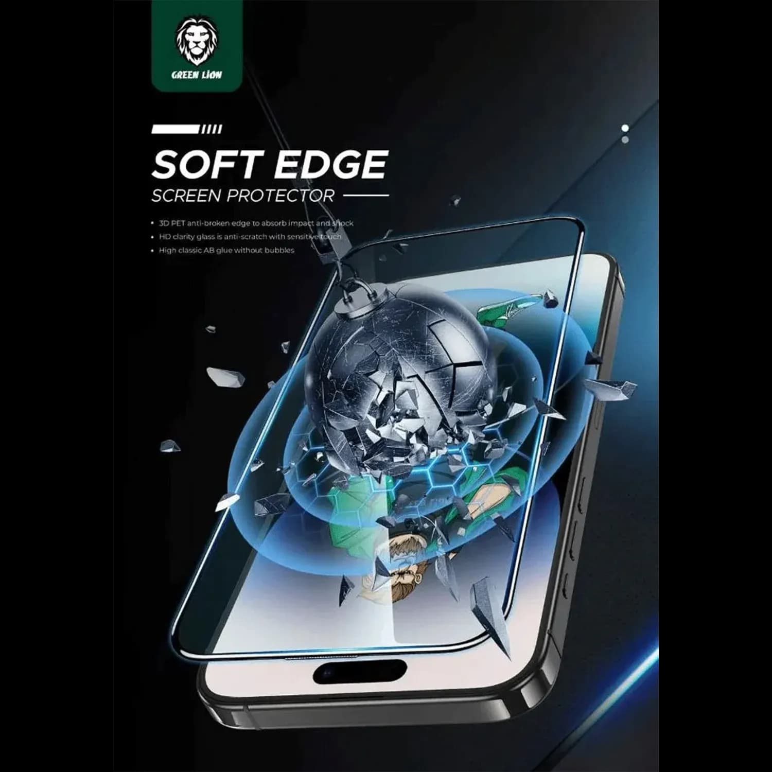 Green Lion Defender Pack 4-in-1 - Transparent, iPhone 15 Pro Max 4
