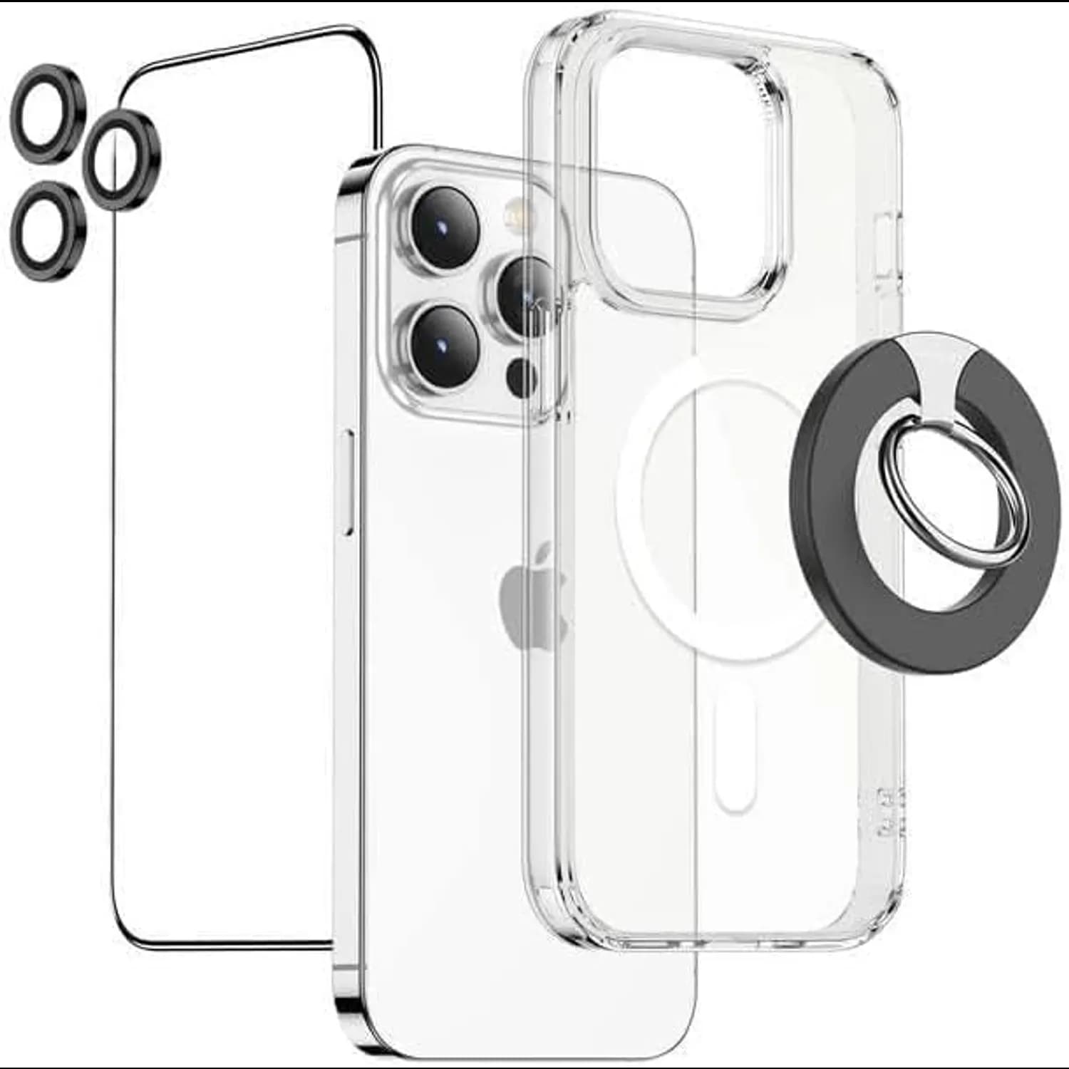 Green Lion Defender Pack iPhone 15 Pro/Pro Max - Anti-Shock Case, Nano HD, Titanium 2