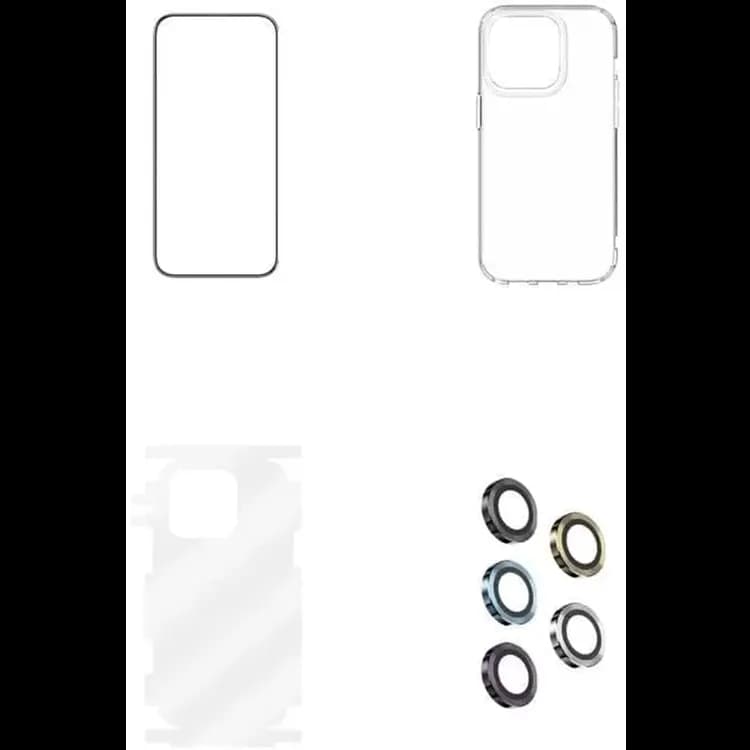 Green Lion Defender Pack iPhone 14 Pro - Anti-Shock Case, Nano HD, Silver 2