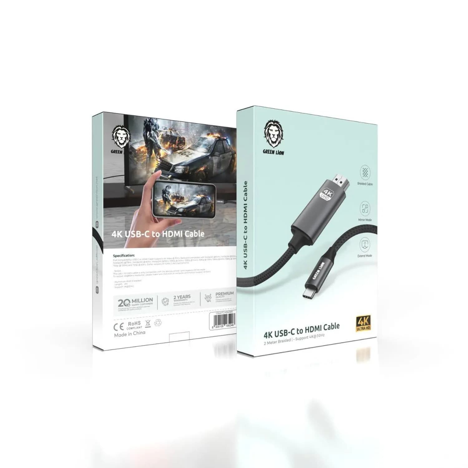Green Lion USB-C to HDMI Adapter - 4K@60Hz, Black 2