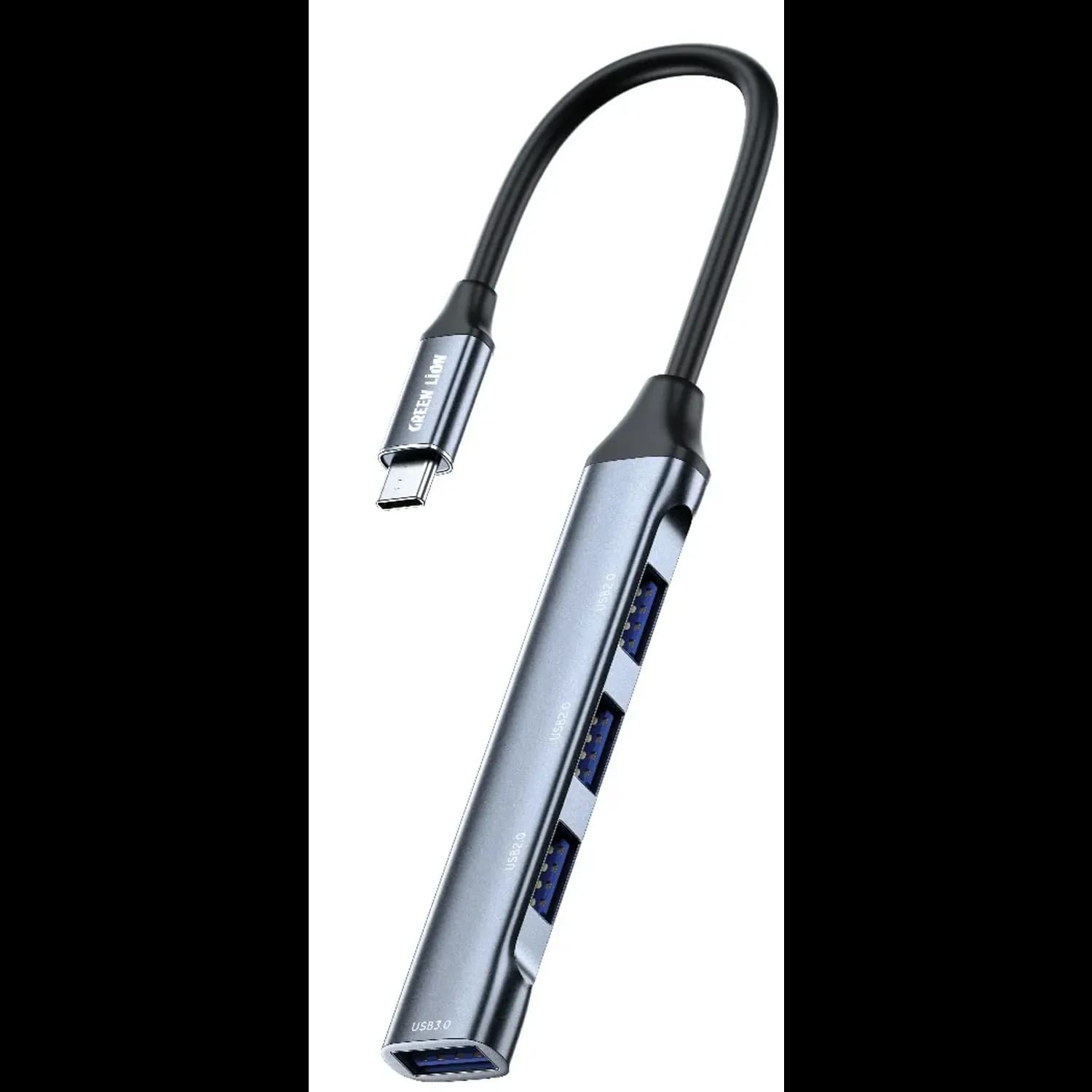 Green Lion USB Hub Docking Station - 4-in-1, 100W PD, Black 1