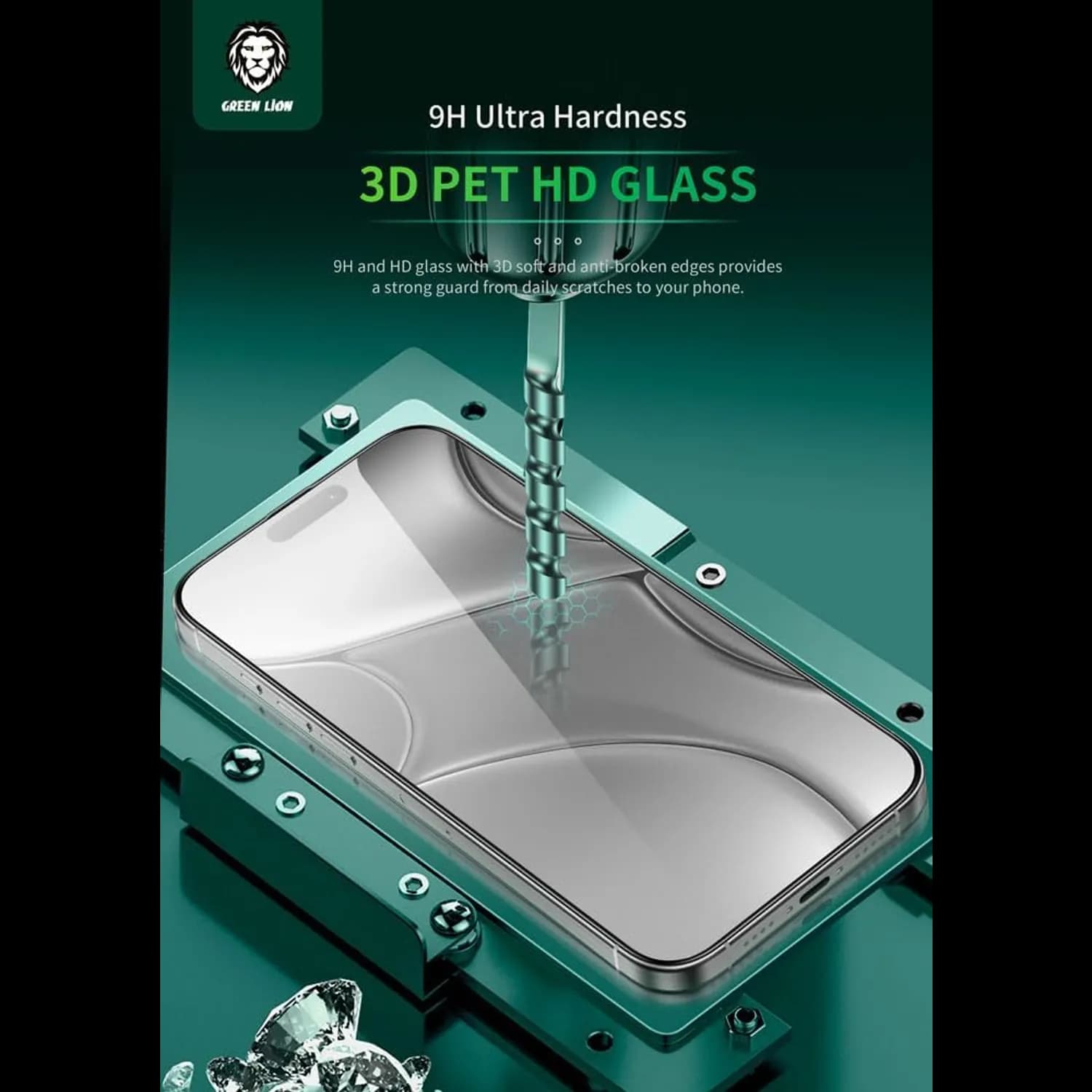 Green Lion Defender Pack iPhone 16 Pro - 4-in-1 Anti-Scratch, Clear 3