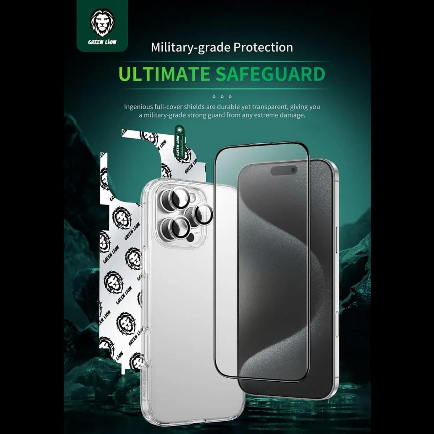 Green Lion Defender Pack for iPhone 16 Pro Max - 4 in 1 Clear 2