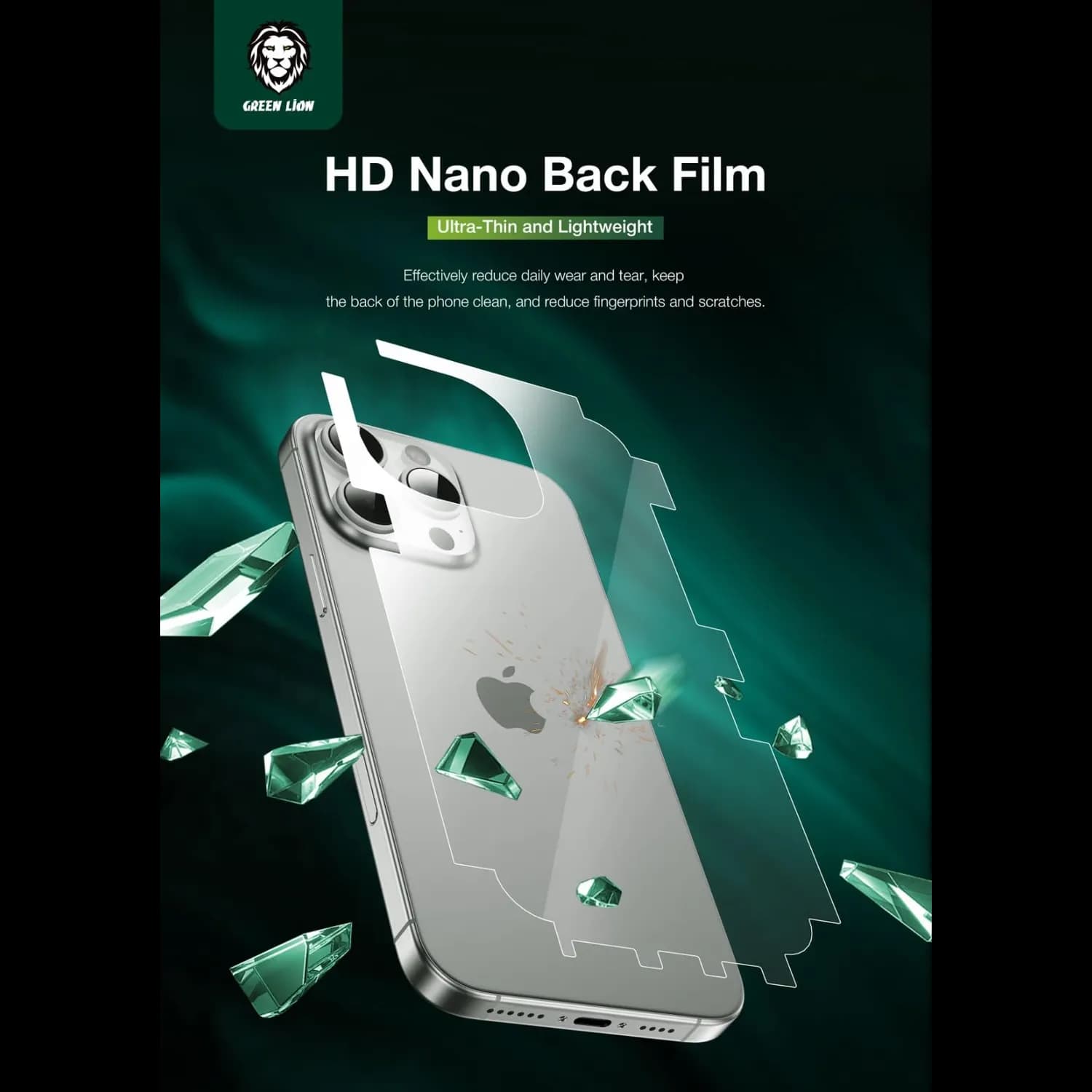 Green Lion Defender Pack for iPhone 16 Pro Max - 4-in-1 Anti-Shock, Privacy Glass, Transparent 2