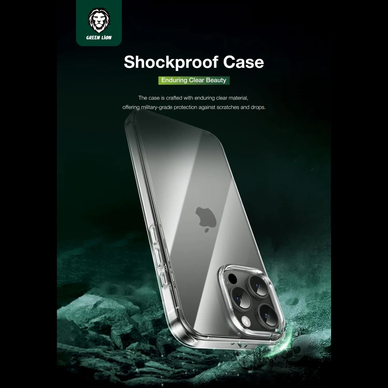 Green Lion Defender Pack for iPhone 16 Pro Max - 4-in-1 Anti-Shock, Privacy Glass, Transparent 4