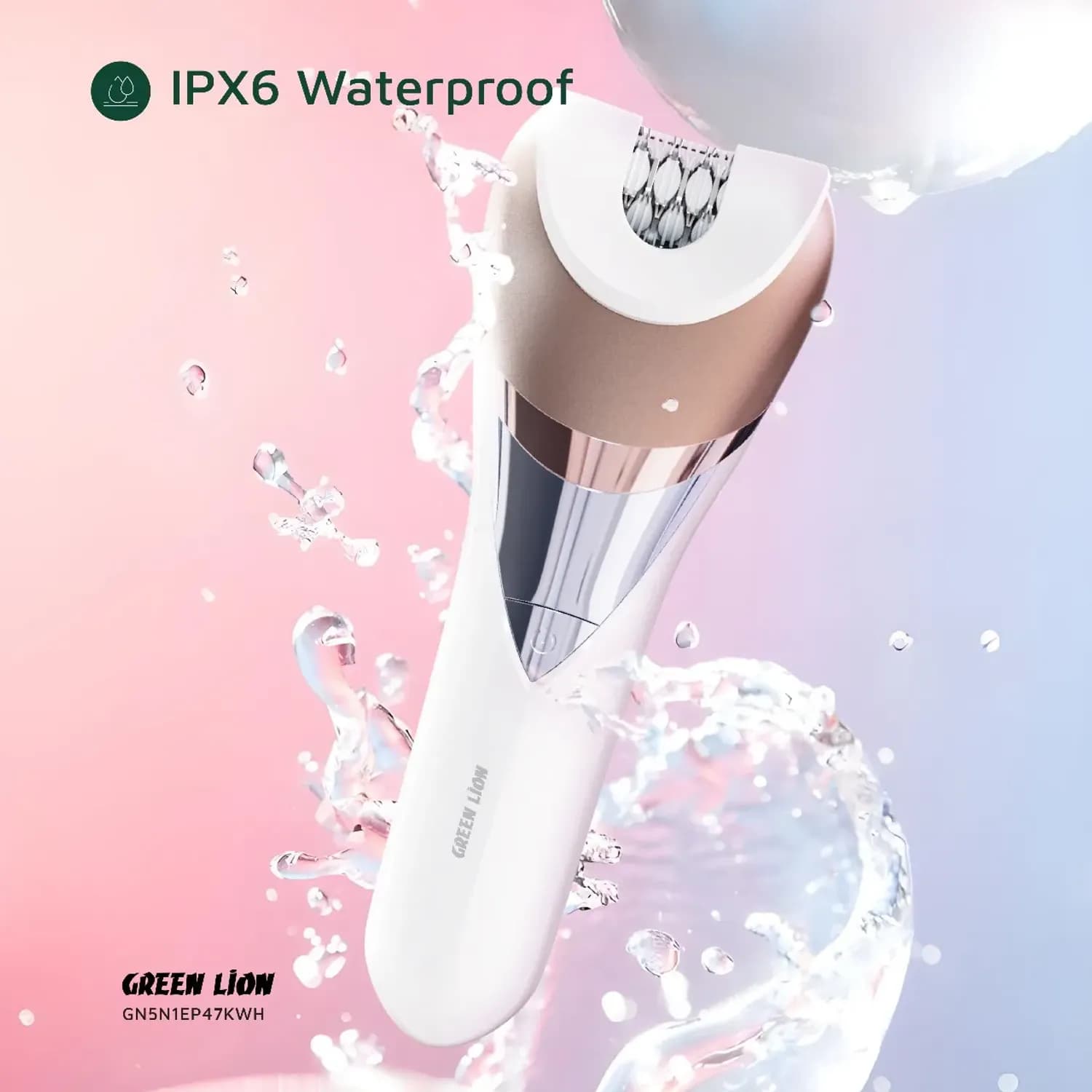 Green Lion Epilator Kit - 5-in-1, Waterproof, White 5