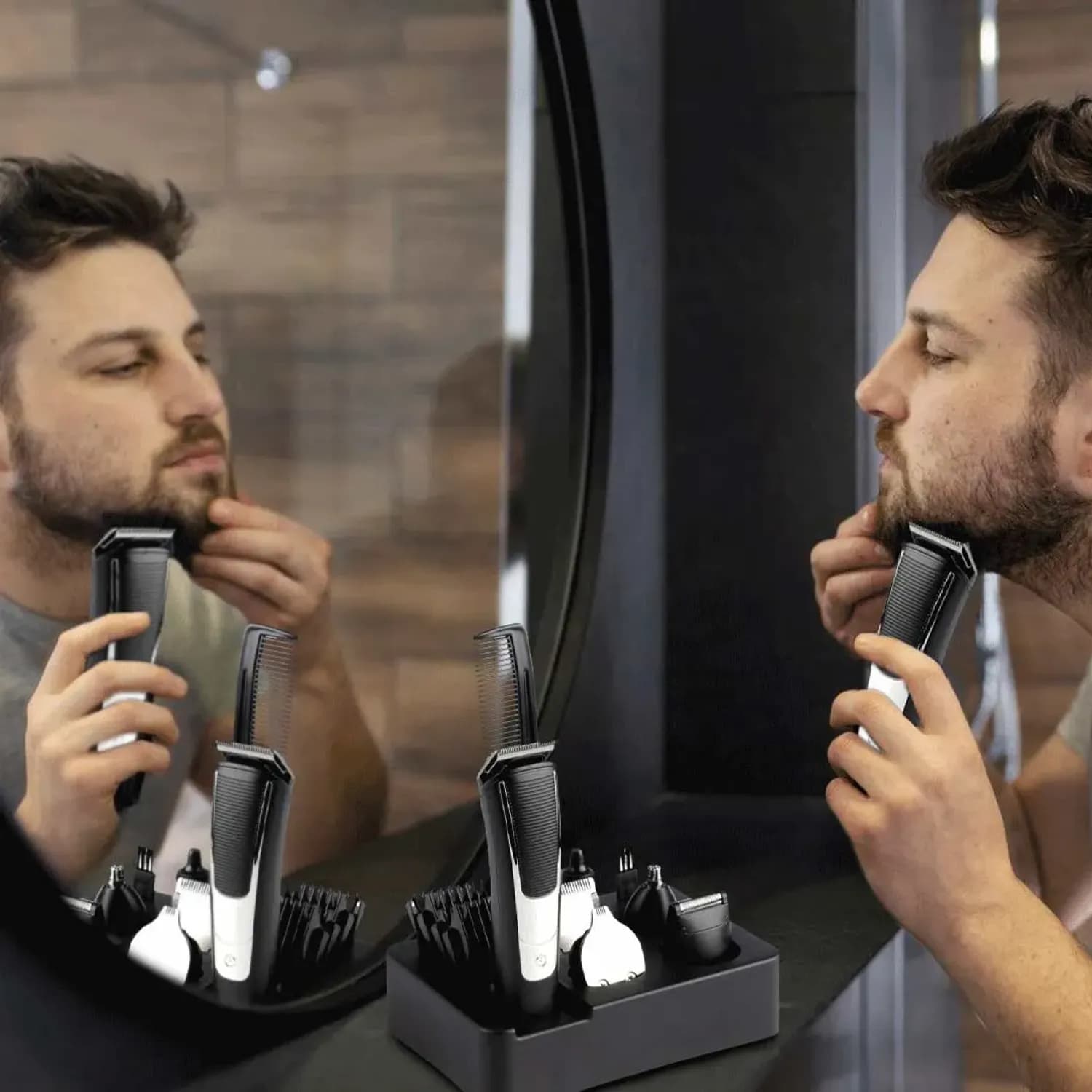 Green Lion Grooming Set - 5-in-1, USB Rechargeable, Black 2
