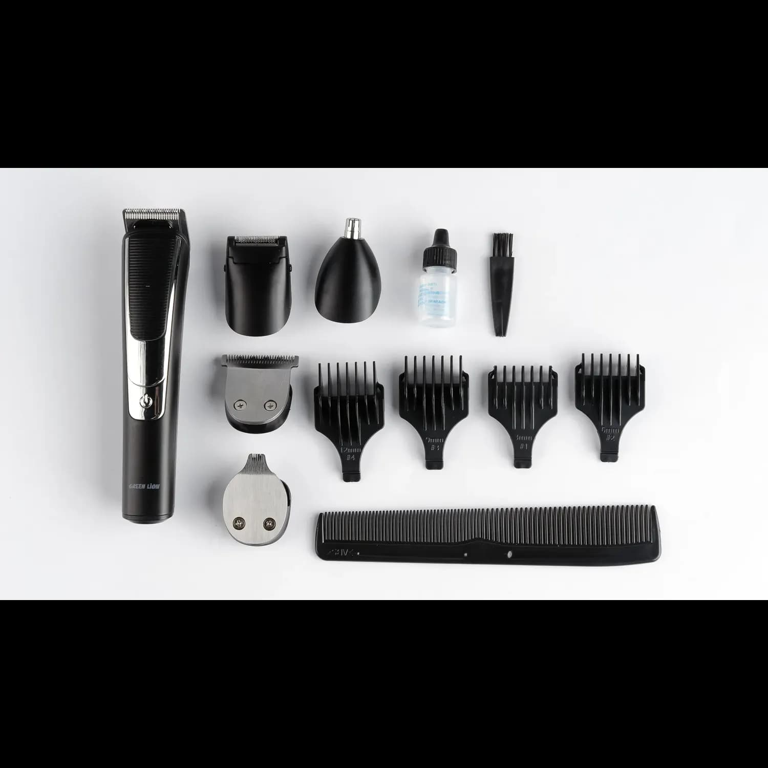Green Lion Grooming Set - 5-in-1, USB Rechargeable, Black 5