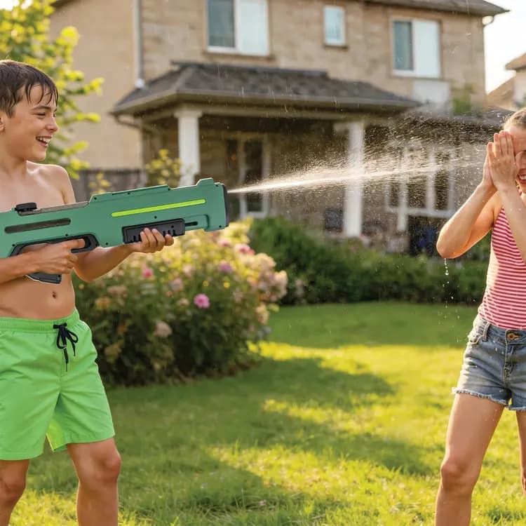 Green Lion Water Gun GN65 - Dual Nozzle, Electric & Manual, Dark Green — Green 3