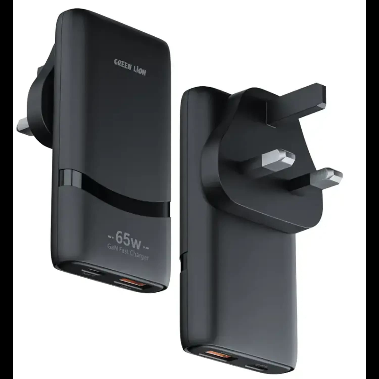 GREEN LION GaN Charger - 65W Dual USB-C, Black GREEN LION GaN Charger - 65W Dual USB-C, Black