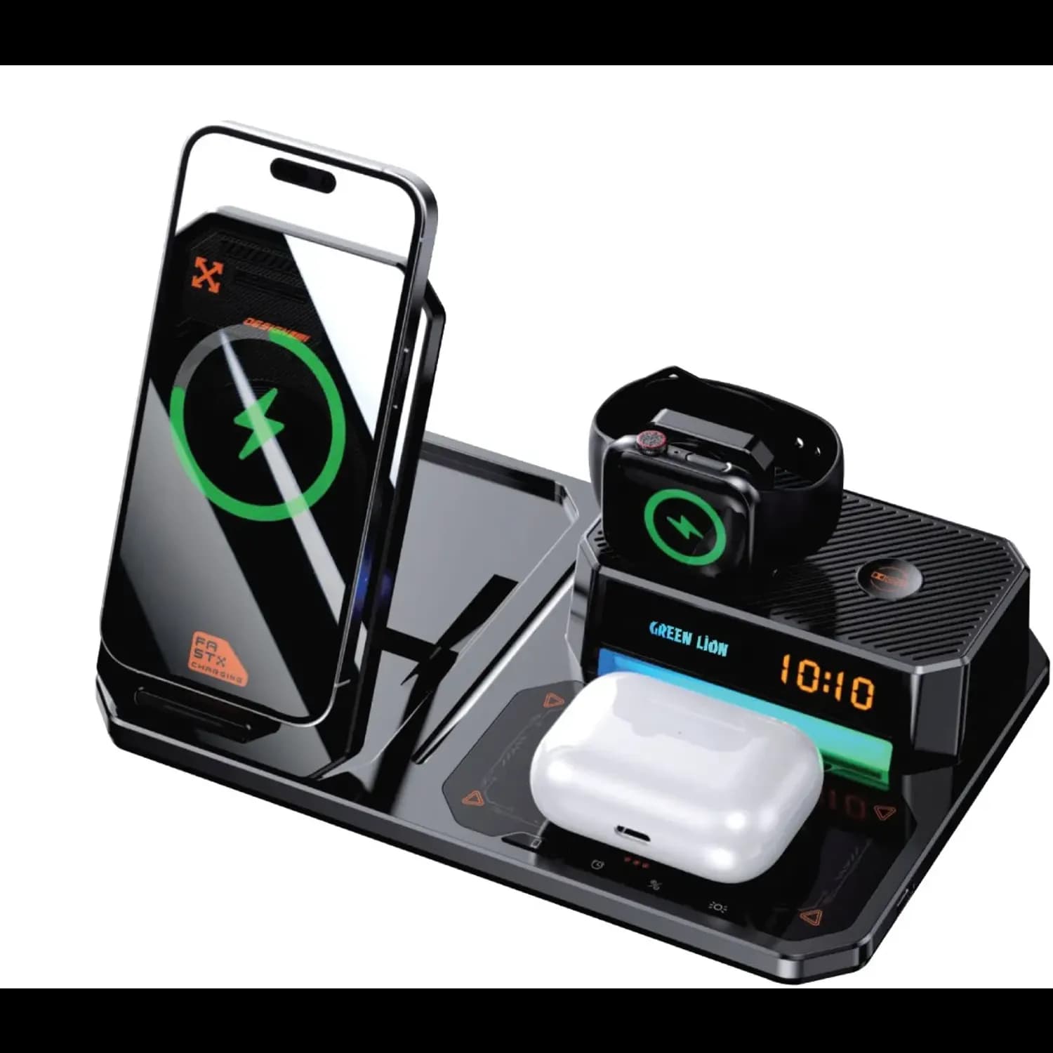 Green Lion Wireless Charger GN6IN1MF - 6-in-1 Multifunctional, Black 1